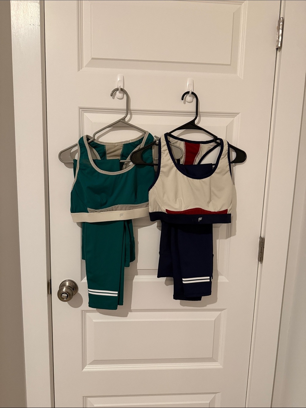 Fabletics Teal and Navy Colorblock Sports Bras
